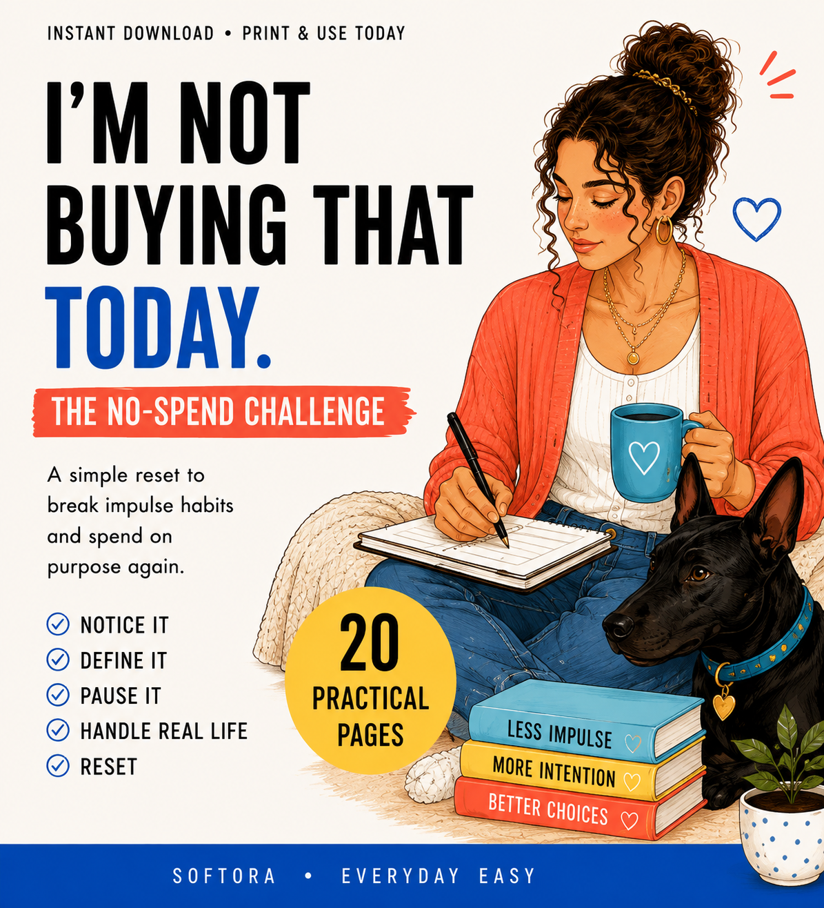 I’m Not Buying That Today — The No-Spend Challenge | Printable PDF