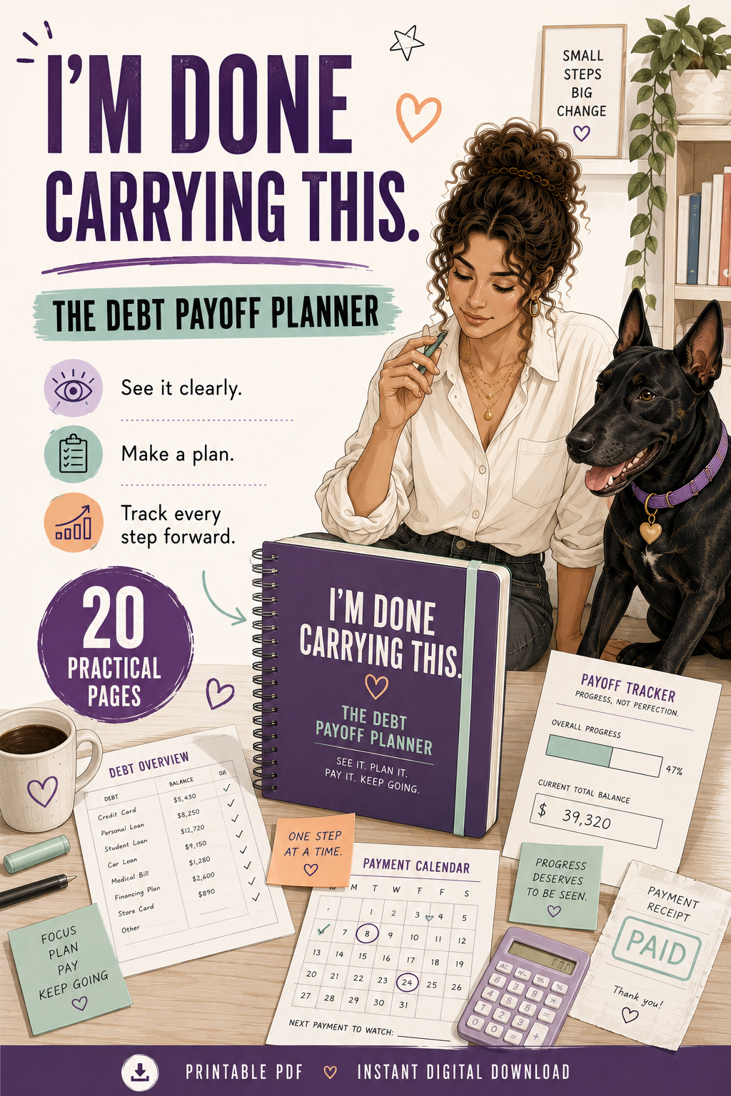 I’m Done Carrying This — The Debt Payoff Planner | Printable PDF