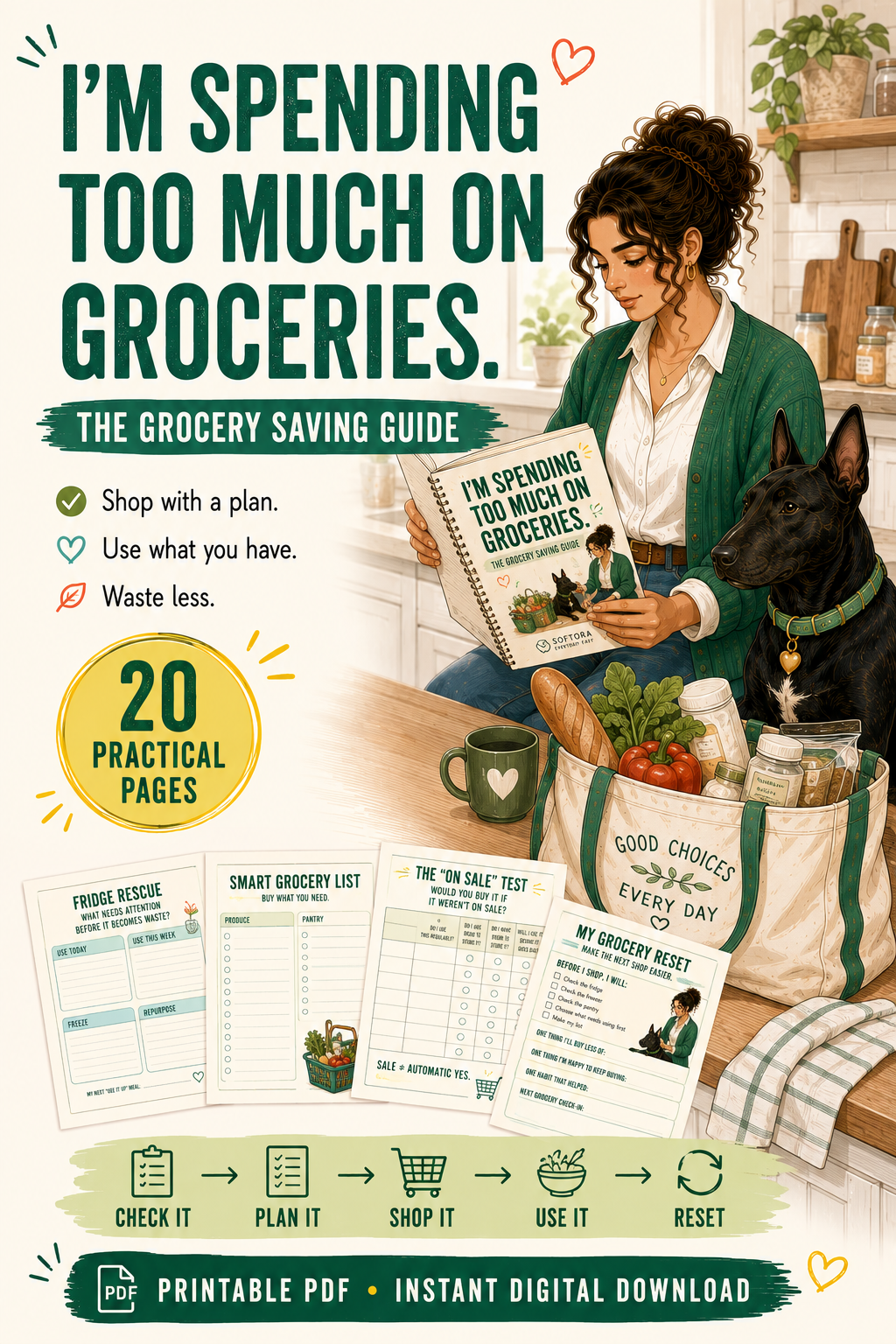 I’m Spending Too Much on Groceries — Grocery Saving Guide | Printable Grocery Planner PDF