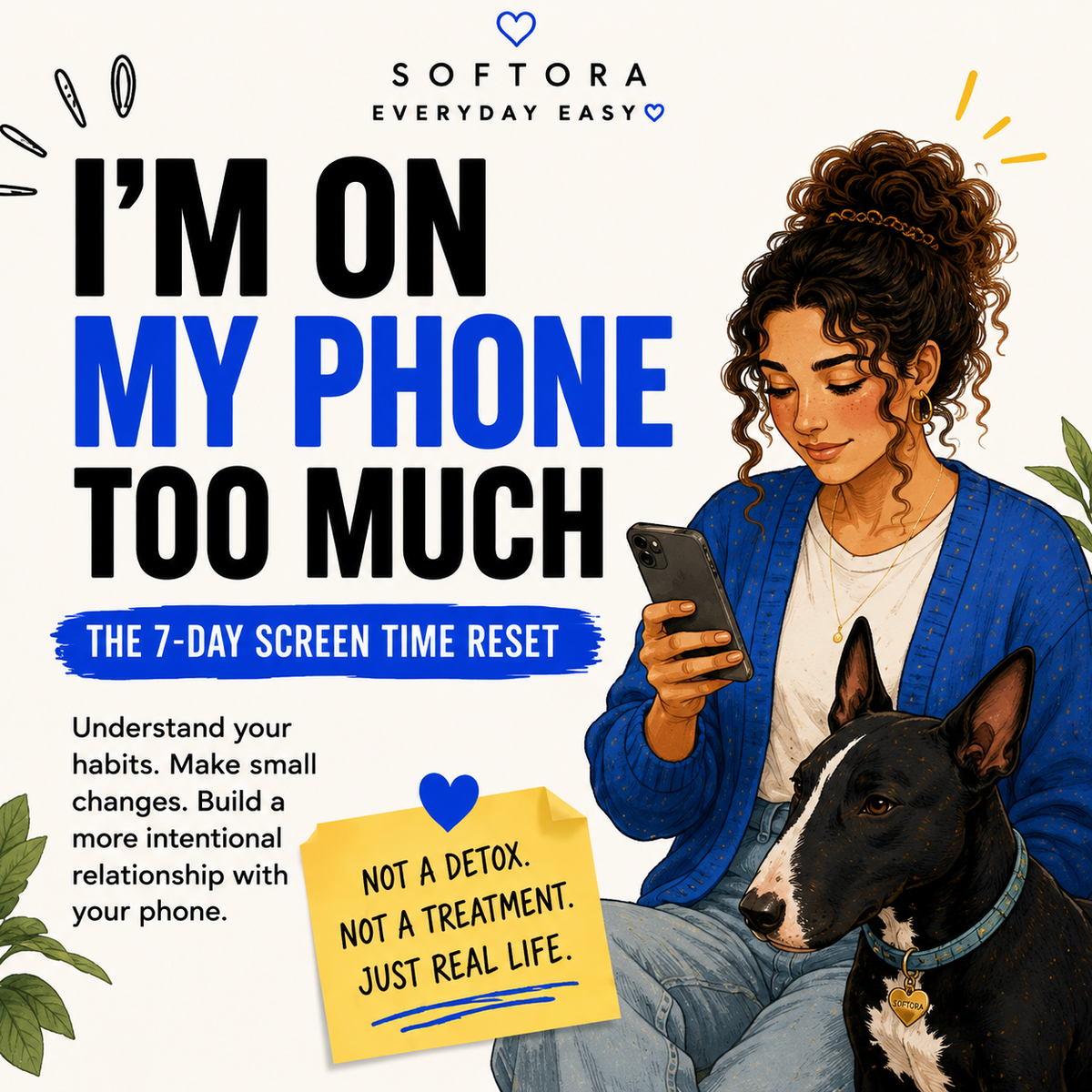 I’m on My Phone Too Much — 7-Day Screen Time Reset | Printable PDF