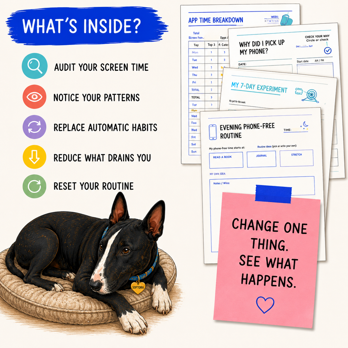 I’m on My Phone Too Much — 7-Day Screen Time Reset | Printable PDF